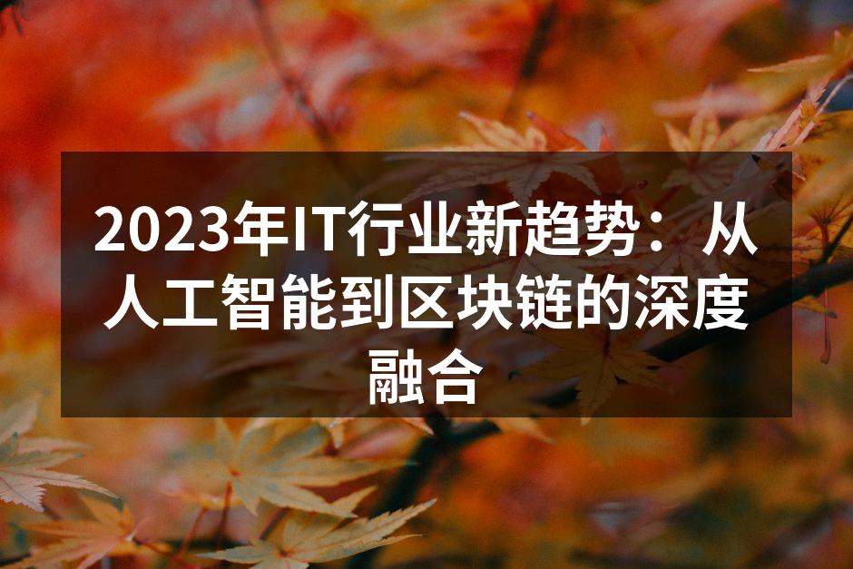 2023年IT行业新趋势:从人工智能到区